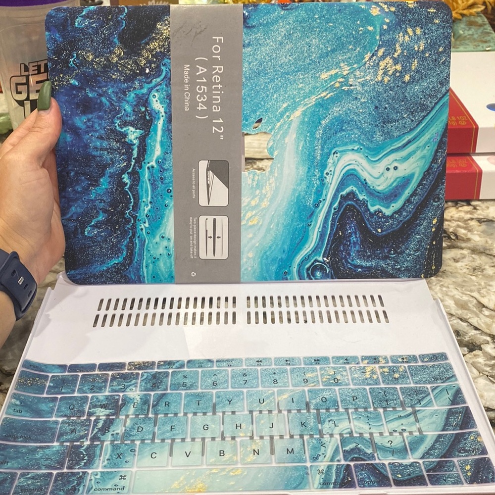 MacBook cover and keyboard cover, ocean/marble